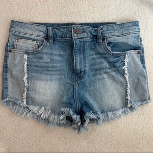 Eunina two tone Lulu High rise cut off shortie